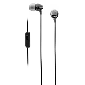 Sony MDR-EX14AP Wired in-Ear Headphones with Tangle Free Cable Organizer, 3.5mm Jack, Headset with Mic for Phone Calls and 1 Year Warranty - (Black)