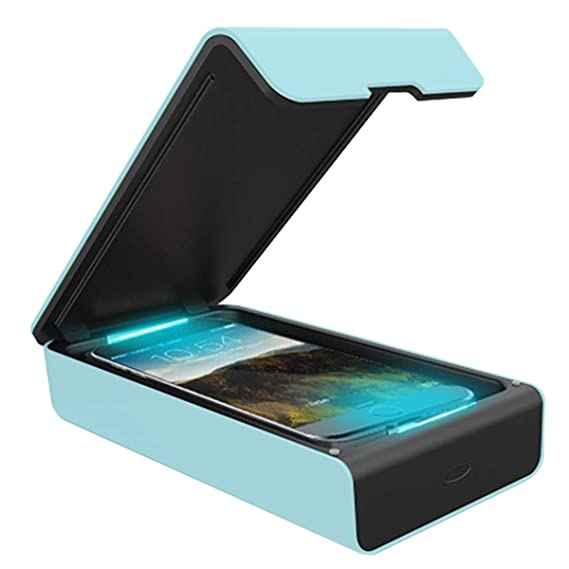 iFCOW Smart Phone UV Sanitizer, Portable Multi-Function Ultraviolet Cellphone Sterilizer Box Dual UV Light Face Mask Disinfection Box