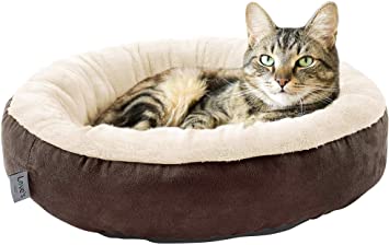 Love's cabin Round Donut Cat and Dog Cushion Bed, 20in Pet Bed For Cats or Small Dogs, Anti-Slip & Water-Resistant Bottom, Super Soft Durable Fabric Pet Supplies, Machine Washable Luxury Cat & Dog Bed