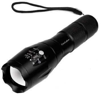 TotaLohan Tactical Flashlight (Rechargeable 18650 Battery Included and with Charger) Cree XML T6 550 Lumen LED Portable Zoomable Adjustable Focus Water Resistant Light for Outdoor Sports