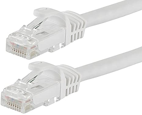 Monoprice Flexboot Cat6 Ethernet Patch Cable - Network Internet Cord - RJ45, Stranded, 550Mhz, UTP, Pure Bare Copper Wire, 24AWG, 2ft, White