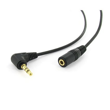 6 inch 35mm Male Right Angle to 35mm Female Gold Stereo Audio Cable Nylon Reinforced Premium Quality Cable