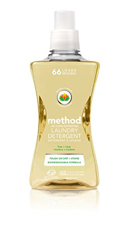 Method 4X Concentrated Laundry Detergent, Free   Clear, 66 Loads, 53.5 Fluid Ounce (4 Count)