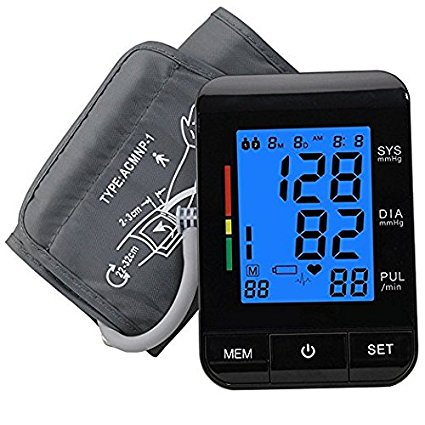 Upper Arm Blood Pressure Monitor, FDA UDI Approved, YKS Automatic Digital BP monitor with Backlit, Adjustable Cuff Electronic Sphygmomanometer,90 Groups Memory,2 Users