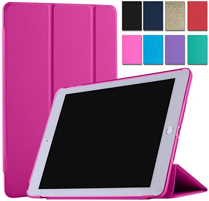 DuraSafe Cases for Apple iPad Air 3rd Generation 2019-9.7 Inch Slimline Series Lightweight Protective Cover with Dual Angle Stand & Froasted PC Back Shell - Pink