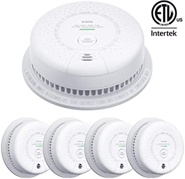 X-Sense SC03 10-Year Battery (Not Hardwired) Smoke and Carbon Monoxide Detector Alarm, Compliant with UL 217 & UL 2034 Standards, Silence Button & LED Indicator, Auto-Check, 5-Pack