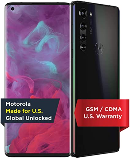 Motorola Edge | Unlocked | Made for US by Motorola | 6/256GB | 64MP Camera | 2020 | Solar Black