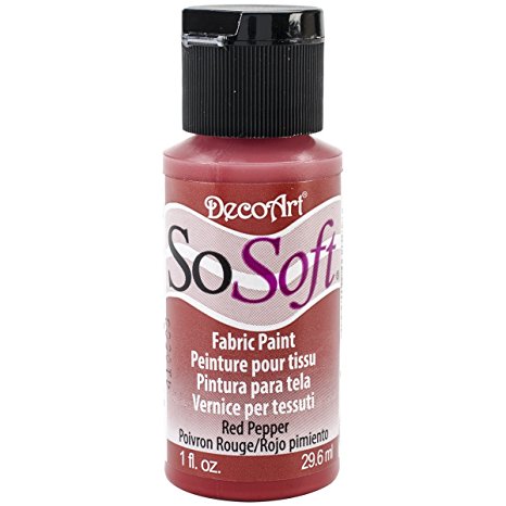 DecoArt SoSoft Fabric Acrylics Paint, 1-Ounce, Red Pepper