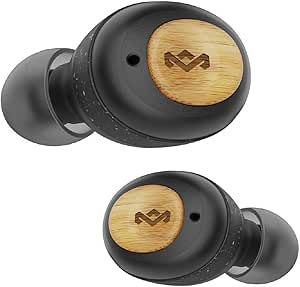 House of Marley Champion Ecouteurs Bluetooth 5.0 Sans fil – Longue batterie 8 heures d’écoute et 28 heures d’autonomie avec boitier rechargeable – Confortable embout oreillette en gel