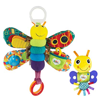 LAMAZE - Freddie The Firefly Gift Set, Play with Sound and Touch with Bright Colors, Interesting Textures, a Self-Discovery Mirror and a Teether, Clips to Carriers and Strollers, 0 Months and Older