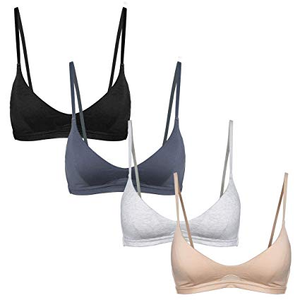 Wink Gal Women's Stretch Wireless Padded Removable Cups Cotton Bralette