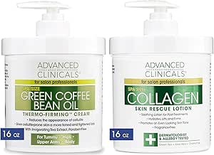 Advanced Clinicals Green Coffee Bean Oil Firming Cream   Collagen Skin Rescue Cream Set