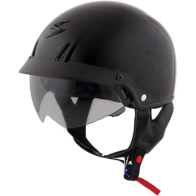 ScorpionExo Unisex-Adult half-size-helmet-style EXO-C110 Helmet (Black,Small), 1 Pack