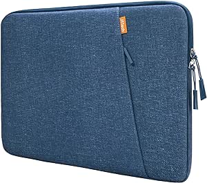 JETech Laptop Sleeve for 13.3-Inch MacBook Air/Pro, 14-Inch MacBook Pro 2021 M1, 13-13.6 Inch Notebook, Waterproof Shock Resistant Bag Case with Accessory Pocket (Navy)