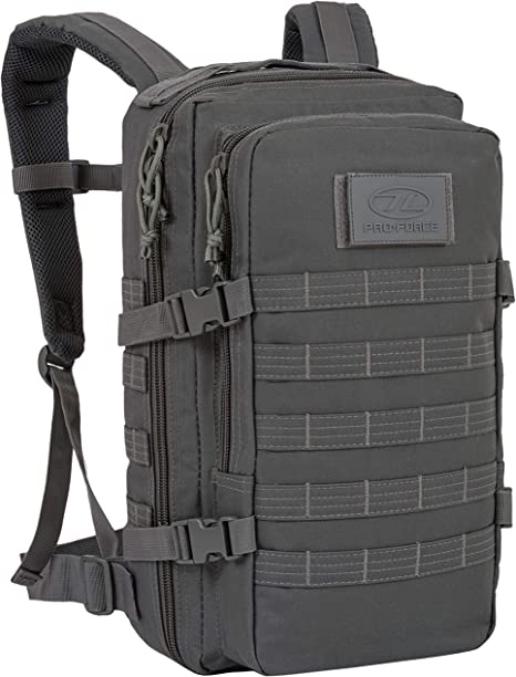 Highlander Military Tactical Assault Multi-Functional Tough Waterproof Backpack 20L - Comfortable Padded Back with Adjustable Shoulder Straps and MOLLE Attachments