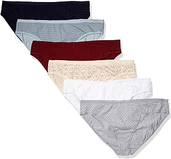 Amazon Essentials Women's Cotton Bikini Brief Underwear (Available in Plus Size), Multipacks