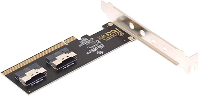 Cablecc Slimline Dual SFF-8654 8X 4 NVME to PCIE Express 3.0 4.0 Raid Card VROC Raid0 Hyper Adapter
