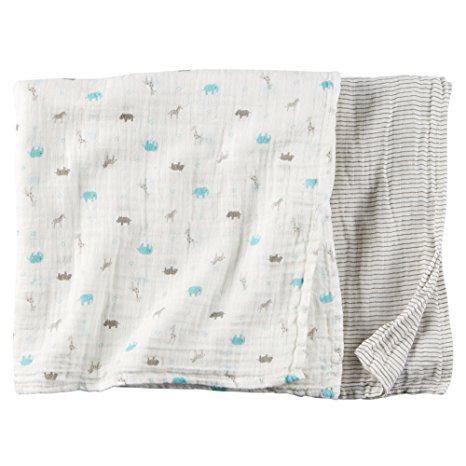 Carter's Baby Unisex 2-pack Oversized Muslin Swaddle Blankets