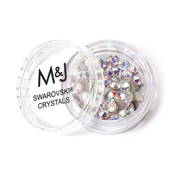 Swarovski Crystals Flat Back Rhinestones - 2088 Xirius Rose Round Foil Backed - SS16 (3.8mm-4mm) - Crystal AB 001 AB (Iridescent)