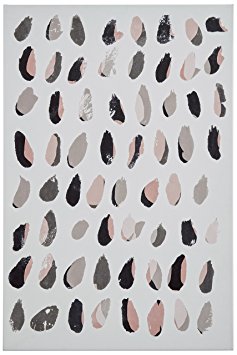 Abstract Black, Silver, Pink Ovals on Canvas Print, 10" x 15"