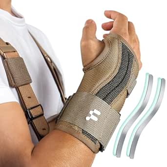 Carpal Tunnel Wrist Brace For Work With Splint and Palm Cushion, Wrist Pain Relief Support for Men and Women, Ideal for Carpal Tunnel, Tendinitis, Arthritis (Right Hand, L/XL)