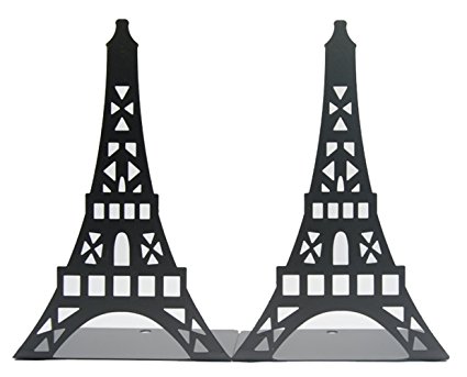 Fasmov Eiffel Tower Nonskid Bookends Art Bookend,1 Pair (black)