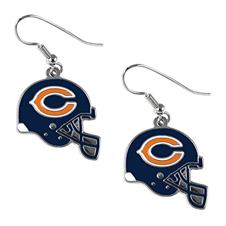 Sports Team Chicago Bears J Hook Dangle Logo Earring Set