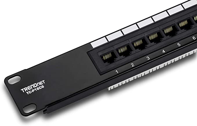 TRENDnet 16-Port Cat6 Unshielded Wallmount or Rackmount Patch Panel, Compatible with Cat 3/4/5/5e/6 Cabling, TC-P16C6