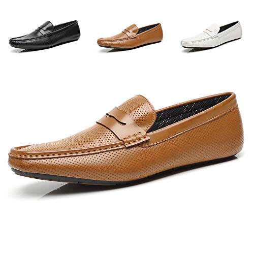 Faranzi Mens Penny Loafers Driving Moccasins Slip on Loafers Lightweight Comfortable Casual Driving Shoes Boat Shoes for Men