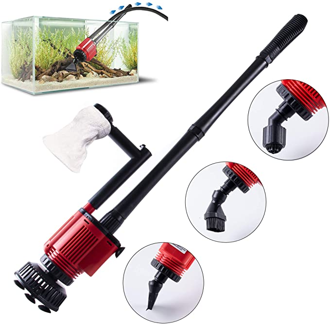 AUPERTO Aquarium Gravel Cleaner - Upgraded Automatic Fish Tank Water Changer with 4 Extra Long Tube(2.07m) / Water Changer/Sand Cleaner/Water Flow/Water Shower for Fish Tank