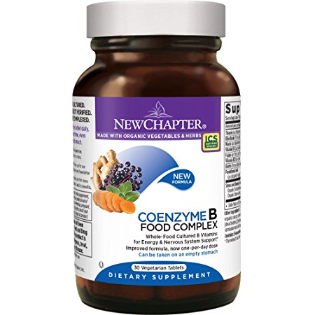 New Chapter Vitamin B Complex - Coenzyme B Food Complex with Vitamin B12   Vitamin B6   Biotin   Organic Non-GMO Ingredients - 30 ct