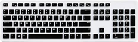 Ultra Thin Silicone Desktop PC Keyboard Cover Skin Protector Compatible for Dell KM636 Wireless Keyboard & Dell KB216 Wired Keyboard (Black)