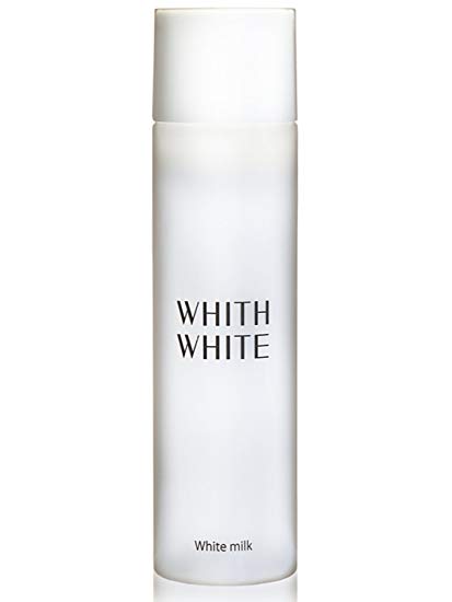 WHITH WHITE Whitening Dry Skin Moisturizer Facial Milky Lotion Emulsion, Made in Japan 日本, Reduce Wrinkles Blotchiness and Darkness, Contain Hyaluronic Collagen, 5.1Fluid Ounce(150ml)