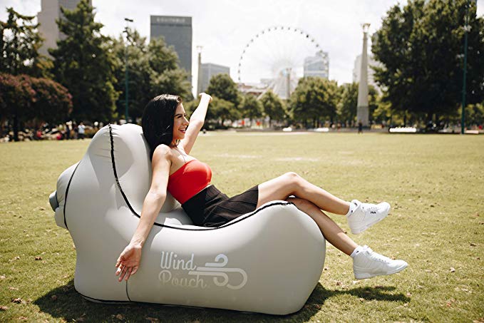 WindPouch Chill 2.0 | Inflates In 10 Seconds! | No Pump Needed | Inflatable Air Chair Lounger | Portable Lightweight Extremely Durable | Perfect at Festivals and Beach