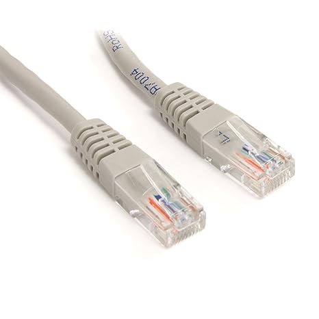 StarTech.com Cat5e Ethernet Cable - 50 ft - Gray - Patch Cable - Molded Cat5e Cable - Long Network Cable - Ethernet Cord - Cat 5e Cable - 50ft (M45PATCH50GR)