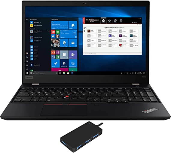 Lenovo ThinkPad P53s Workstation Laptop (Intel i7-8565U 4-Core, 24GB RAM, 256GB PCIe SSD, Quadro P520, 15.6" Full HD (1920x1080), Fingerprint, WiFi, Bluetooth, Webcam, Win 10 Pro) with USB3.0 Hub