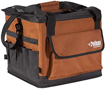 Pelican Exocrate Fishing Bag - Premium - Kayak Tackle Storage Solution - Kayak Crate Soft Bags - PS1953, Terra; Black, 15.2 x 14 x 12.5 inches