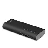 Avier 10000mAh Ultra Compact Portable Charger External Battery Power Bank with 2 USB Outputs for iPhone 6 6 Plus 5S 5C 5 4S iPad 2 3 4 iPad Air iPad Mini Samsung Galaxy S6 S5 S4 Note Nexus HTC Motorola Nokia PS Vita Gopro and Most other Phones and USB Powered Devices - BlackGrey - AV-PB103-103