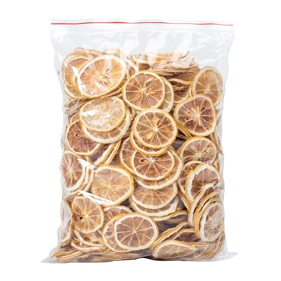 SXET Dried Lemon Slices, 250g/8.8oz Sun-dried Dehydrated Wheels, No Additive, Great for ation 柠檬片 1 count