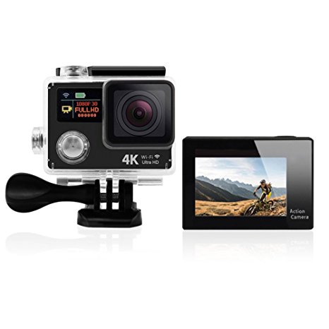 GEEKPRO® 3.0 Plus 4K 12MP Underwater Digital Sports Camera Wifi HD 1080P Camcorder Dash Cam with Accessory Bundles (Black)