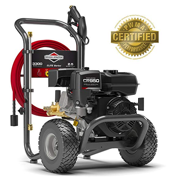 Briggs & Stratton Gas Pressure Washer 3300 PSI 2.5 GPM with 30’ EASYFlex High-Pressure Hose, 5 Nozzles & Detergent Injection