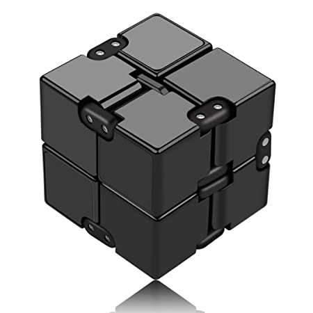 Open Up To Love Infinity Cube Fidget Toy For ADD, ADHD, Anxiety And Autism (Black)