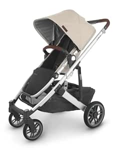 UPPAbaby Cruz V2 Stroller/Full-Featured Stroller with Travel System Capabilities/Toddler Seat, Bumper Bar, Bug Shield, Rain Shield Included/Declan (Oat Mélange/Silver Frame/Chestnut Leather)