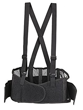 Back Brace Lumbar Support with Adjustable Suspenders, front Velcro for Easy and Quick Fastening, High Quality Breathable Back Panel made with Spandex Material, Removable Straps. (Size XL)
