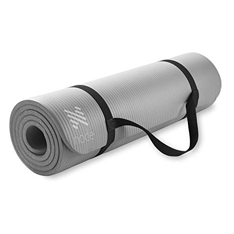 Node Fitness 72" x 24" Yoga Mat - 1/2" Extra Thick with Carrying Strap