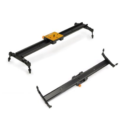 Koolertron Aluminum Alloy Video Track Slider in Video Shooting Rail Stabilization System With 1/4" and 3/8" Screw for Canon Nikon Sony DSLR Cameras Camcorders (60cm / 24" Length, Golden)