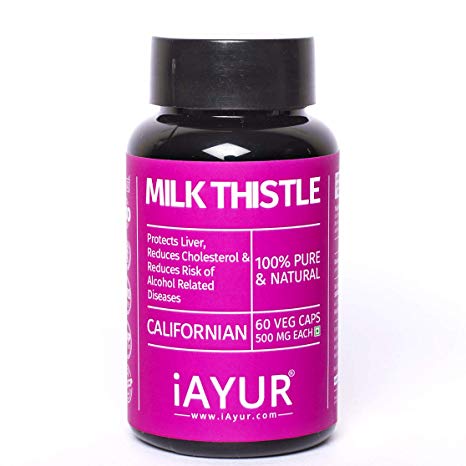 iAYUR Milk Thistle Extract 500 Mg 60 Veg Caps | Tested & Certified 100% Potent, Natural, Pure & Safe - Herbal Liver Care Formula