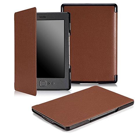 MoKo Case for Amazon Kindle 4th Gen - Ultra Slim Lightweight Smart-shell Stand Case for Amazon Kindle 4th Generation (6" E Ink Display, NO Keyboard, NON-TOUCH), COFFEE