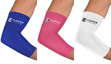 Copper Compression NEW Copper   Zinc Elbow Sleeve. GUARANTEED Best Copper   Zinc Elbow Brace With Infused Fit. Support For Workouts, Golfers And Tennis Elbow, Arthritis, Tendonitis. (Blue - Small)