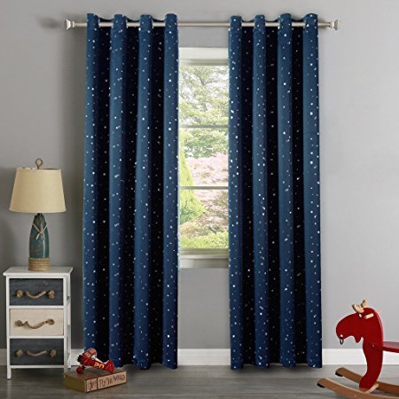 H.Versailtex Cute Star War Pattern Ultra Sleep Energy Saving Thermal Insulated Blackout Curtains for Boy's Room, Grommet Window Drapes for Spring /Summer, 52 by 96 - Inch, 1 Panel